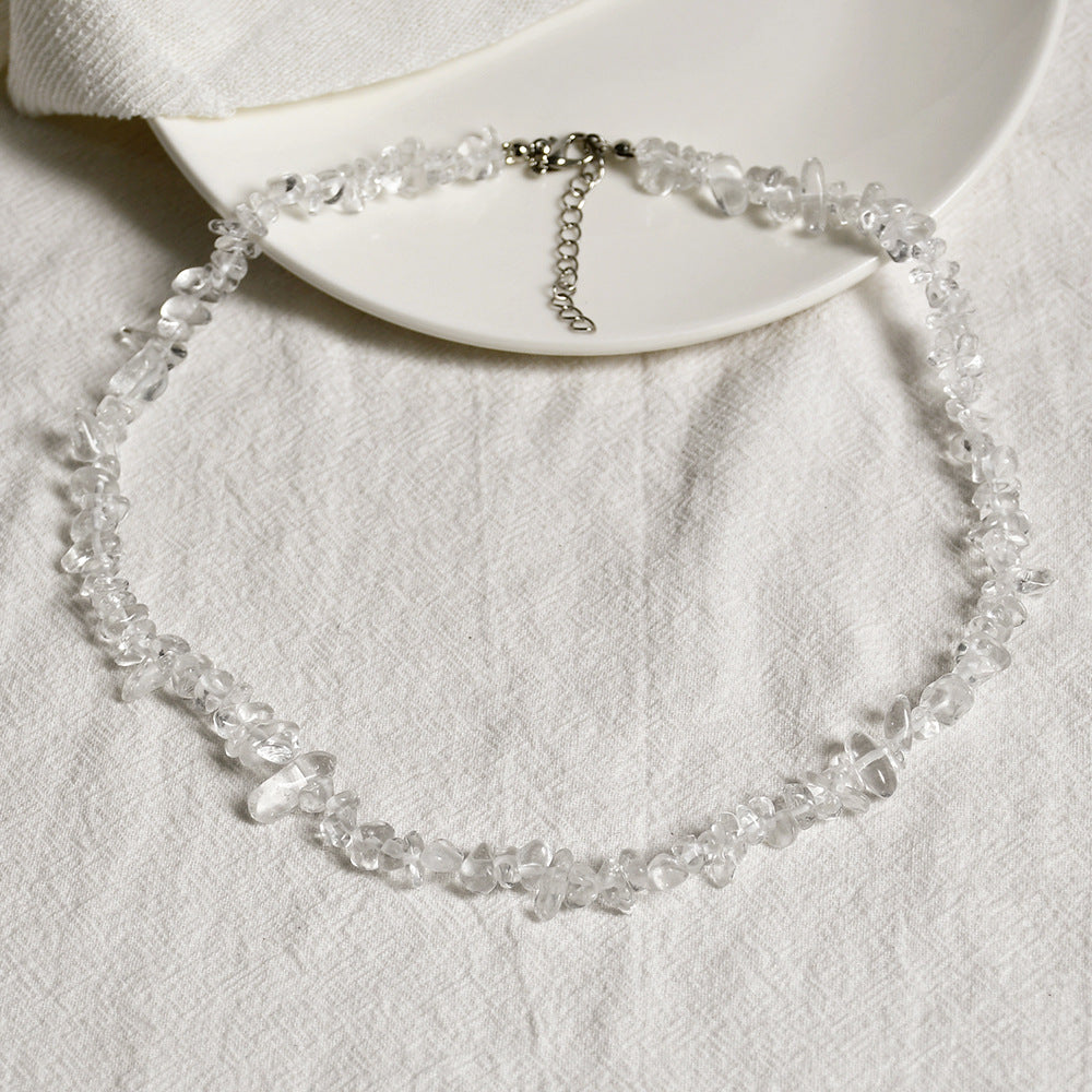 Wholesale Summer beach wind color crystal gravel necklace